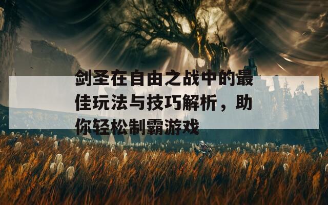 剑圣在自由之战中的最佳玩法与技巧解析，助你轻松制霸游戏