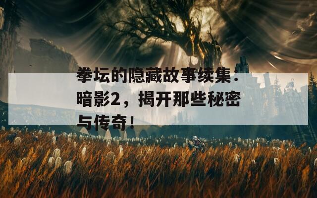 拳坛的隐藏故事续集：暗影2，揭开那些秘密与传奇！