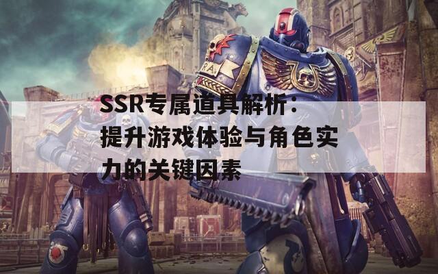 SSR专属道具解析：提升游戏体验与角色实力的关键因素