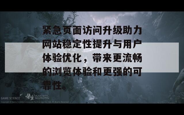 紧急页面访问升级助力网站稳定性提升与用户体验优化，带来更流畅的浏览体验和更强的可靠性。