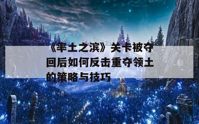 《率土之滨》关卡被夺回后如何反击重夺领土的策略与技巧