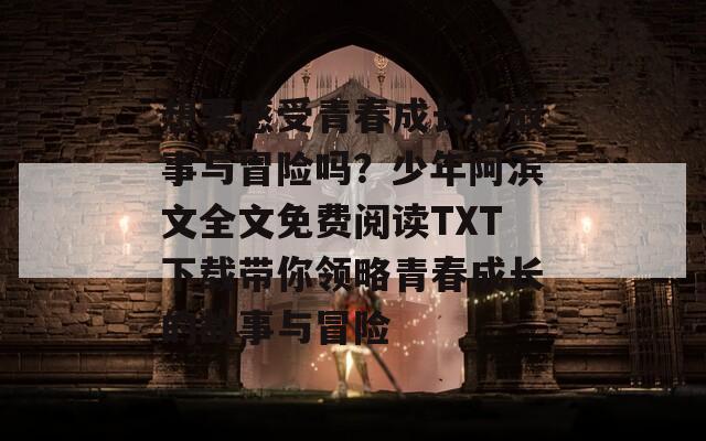想要感受青春成长的故事与冒险吗？少年阿滨文全文免费阅读TXT下载带你领略青春成长的故事与冒险