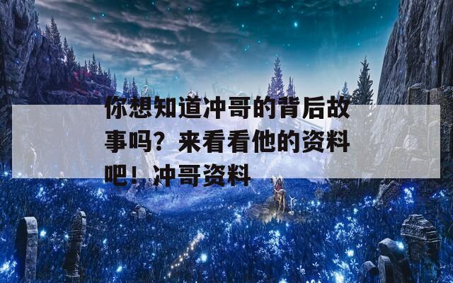 你想知道冲哥的背后故事吗？来看看他的资料吧！冲哥资料