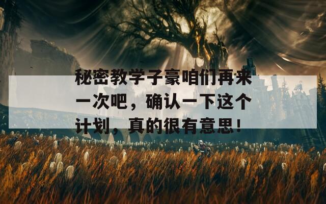 秘密教学子豪咱们再来一次吧，确认一下这个计划，真的很有意思！