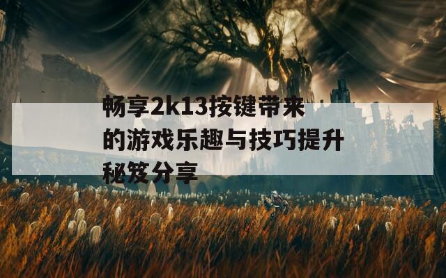 畅享2k13按键带来的游戏乐趣与技巧提升秘笈分享