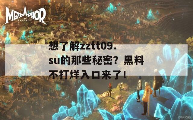 想了解zztt09.su的那些秘密？黑料不打烊入口来了！