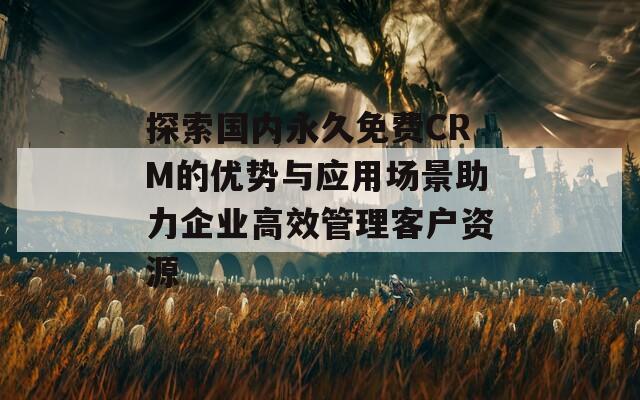 探索国内永久免费CRM的优势与应用场景助力企业高效管理客户资源