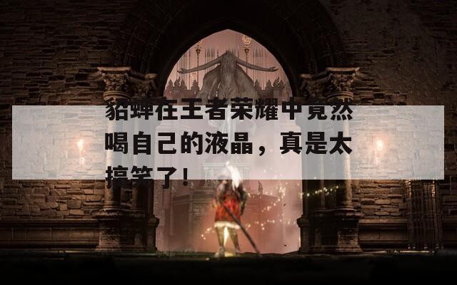 貂蝉在王者荣耀中竟然喝自己的液晶，真是太搞笑了！