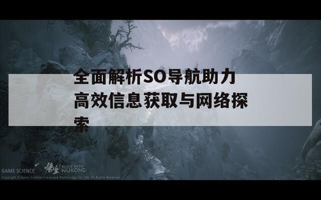 全面解析SO导航助力高效信息获取与网络探索