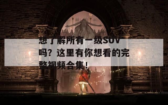 想了解所有一级SUV吗？这里有你想看的完整视频合集！