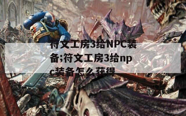符文工房3给NPC装备;符文工房3给npc装备怎么获得