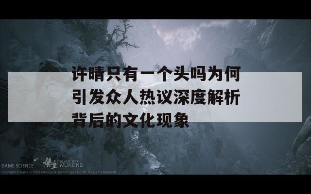 许晴只有一个头吗为何引发众人热议深度解析背后的文化现象