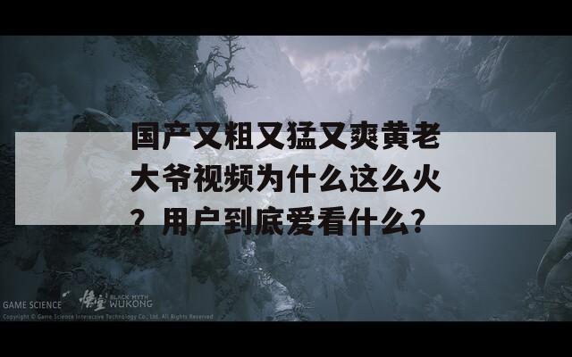 国产又粗又猛又爽黄老大爷视频为什么这么火？用户到底爱看什么？