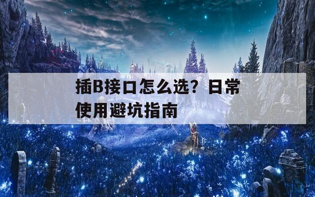 插B接口怎么选？日常使用避坑指南