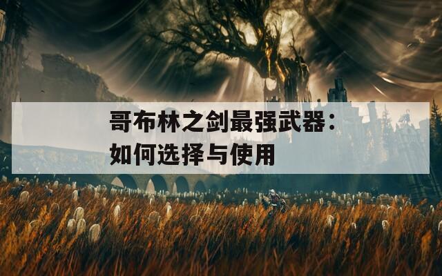哥布林之剑最强武器：如何选择与使用