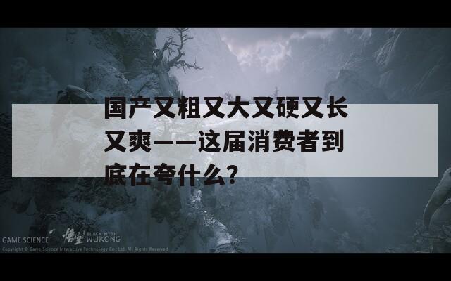 国产又粗又大又硬又长又爽——这届消费者到底在夸什么？