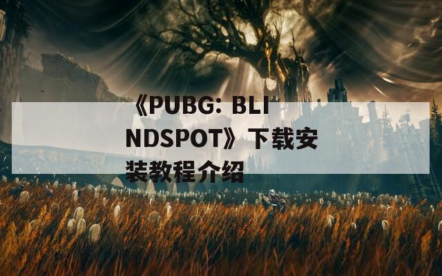 《PUBG: BLINDSPOT》下载安装教程介绍