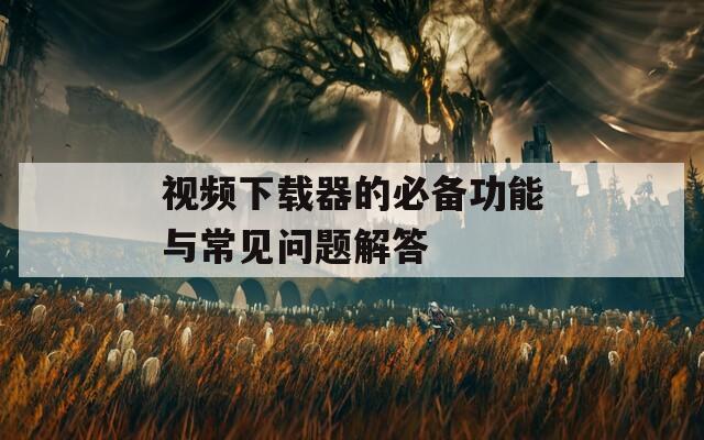 视频下载器的必备功能与常见问题解答