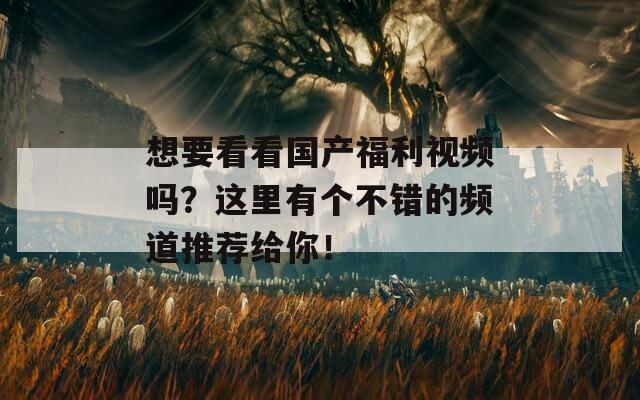 想要看看国产福利视频吗？这里有个不错的频道推荐给你！