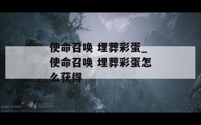 使命召唤 埋葬彩蛋_使命召唤 埋葬彩蛋怎么获得