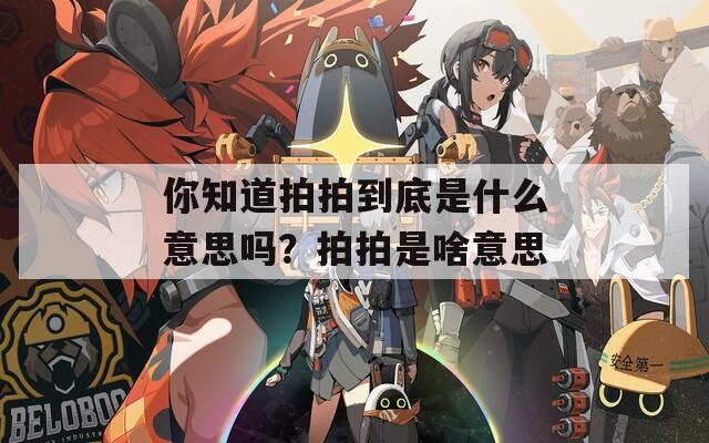 你知道拍拍到底是什么意思吗？拍拍是啥意思