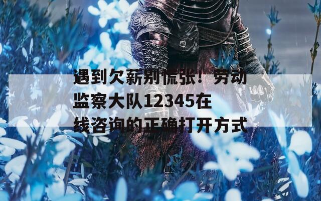 遇到欠薪别慌张！劳动监察大队12345在线咨询的正确打开方式