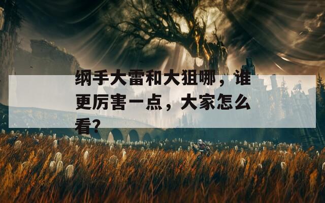 纲手大雷和大狙哪，谁更厉害一点，大家怎么看？