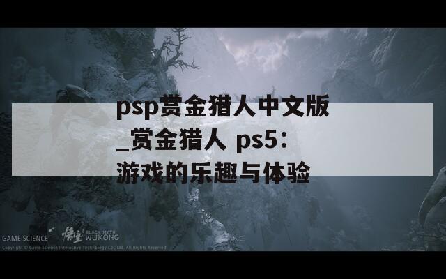 psp赏金猎人中文版_赏金猎人 ps5：游戏的乐趣与体验