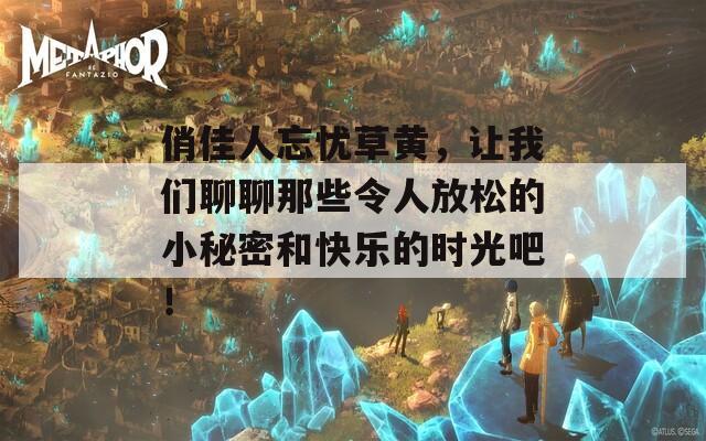 俏佳人忘忧草黄，让我们聊聊那些令人放松的小秘密和快乐的时光吧！
