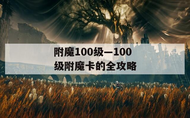 附魔100级—100级附魔卡的全攻略