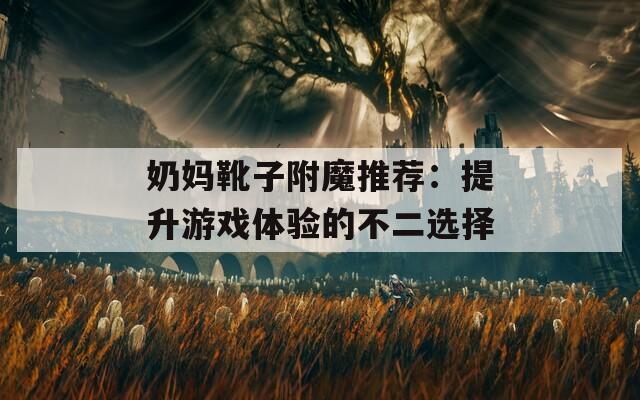 奶妈靴子附魔推荐：提升游戏体验的不二选择