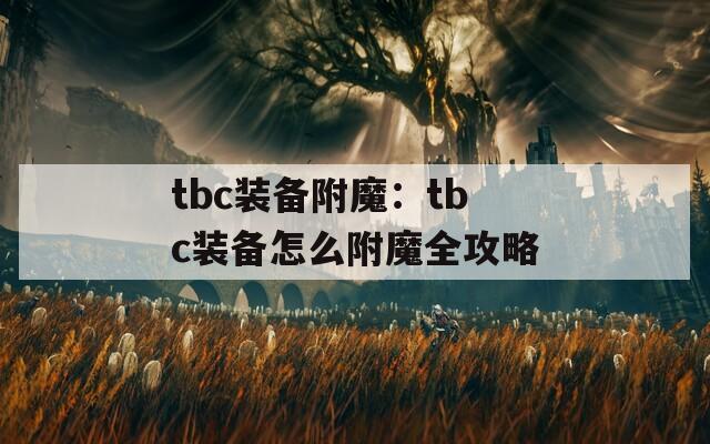 tbc装备附魔：tbc装备怎么附魔全攻略