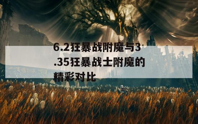 6.2狂暴战附魔与3.35狂暴战士附魔的精彩对比