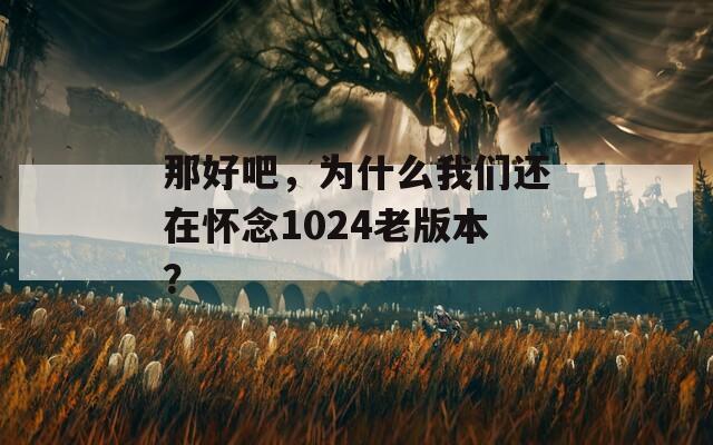 那好吧，为什么我们还在怀念1024老版本？