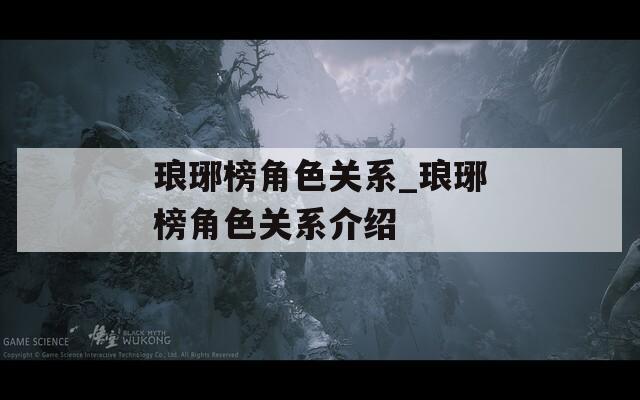 琅琊榜角色关系_琅琊榜角色关系介绍
