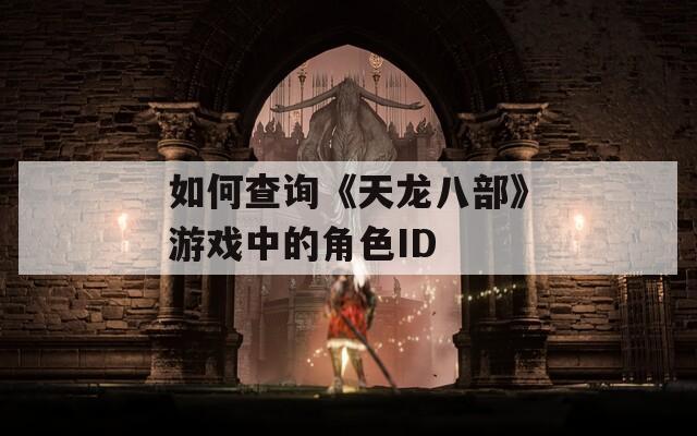 如何查询《天龙八部》游戏中的角色ID