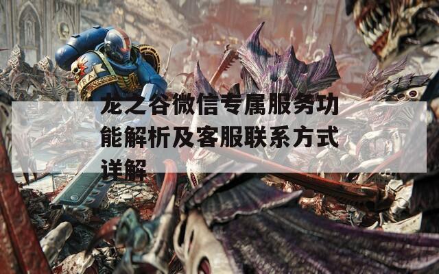 龙之谷微信专属服务功能解析及客服联系方式详解