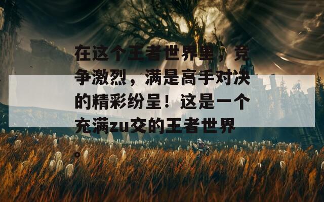 在这个王者世界里，竞争激烈，满是高手对决的精彩纷呈！这是一个充满zu交的王者世界。