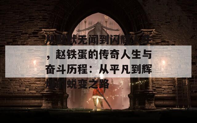 从默默无闻到闪耀人生，赵铁蛋的传奇人生与奋斗历程：从平凡到辉煌的蜕变之路