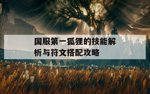 国服第一狐狸的技能解析与符文搭配攻略