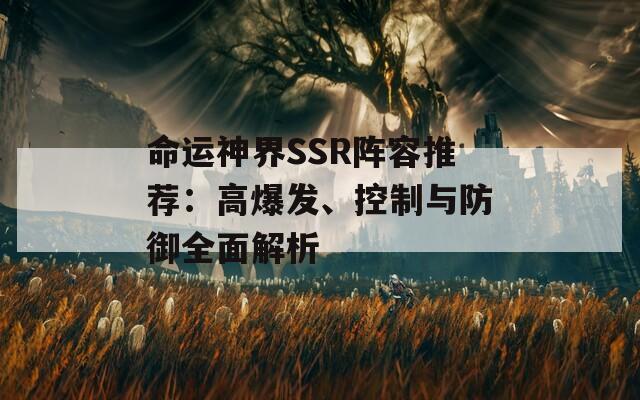 命运神界SSR阵容推荐：高爆发、控制与防御全面解析