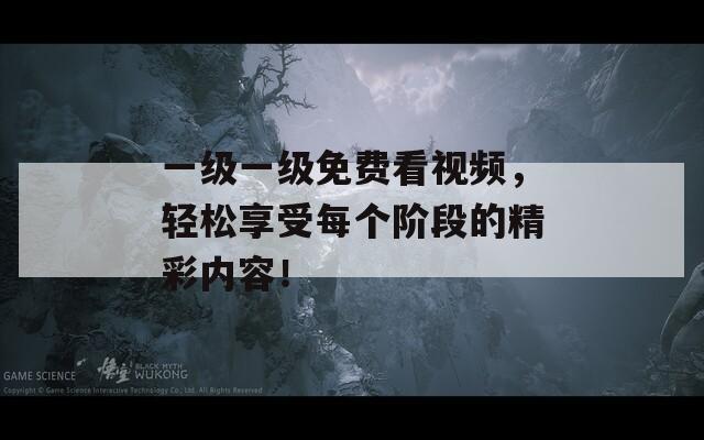 一级一级免费看视频，轻松享受每个阶段的精彩内容！