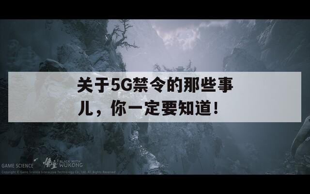 关于5G禁令的那些事儿，你一定要知道！