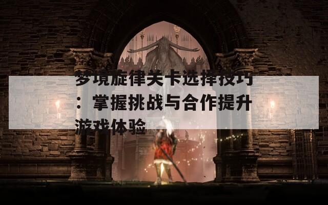 梦境旋律关卡选择技巧：掌握挑战与合作提升游戏体验