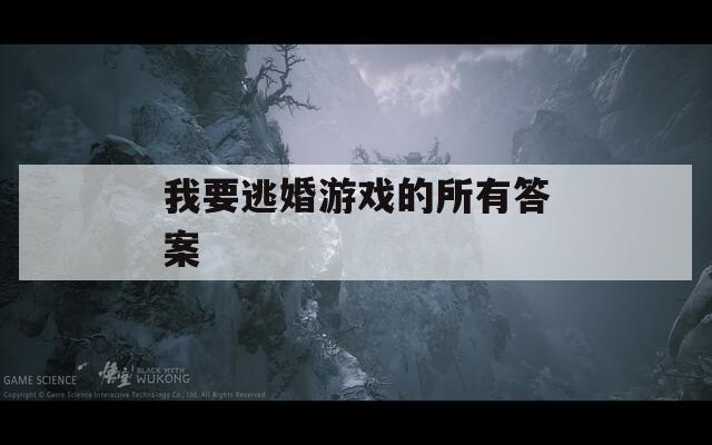 我要逃婚游戏的所有答案